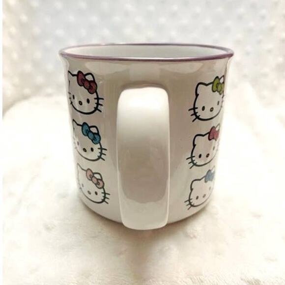 Hello Kitty Mutli Color Sparkle Bow Faces Print 20oz Ceramic Mug-NEW - Picture 2 of 6